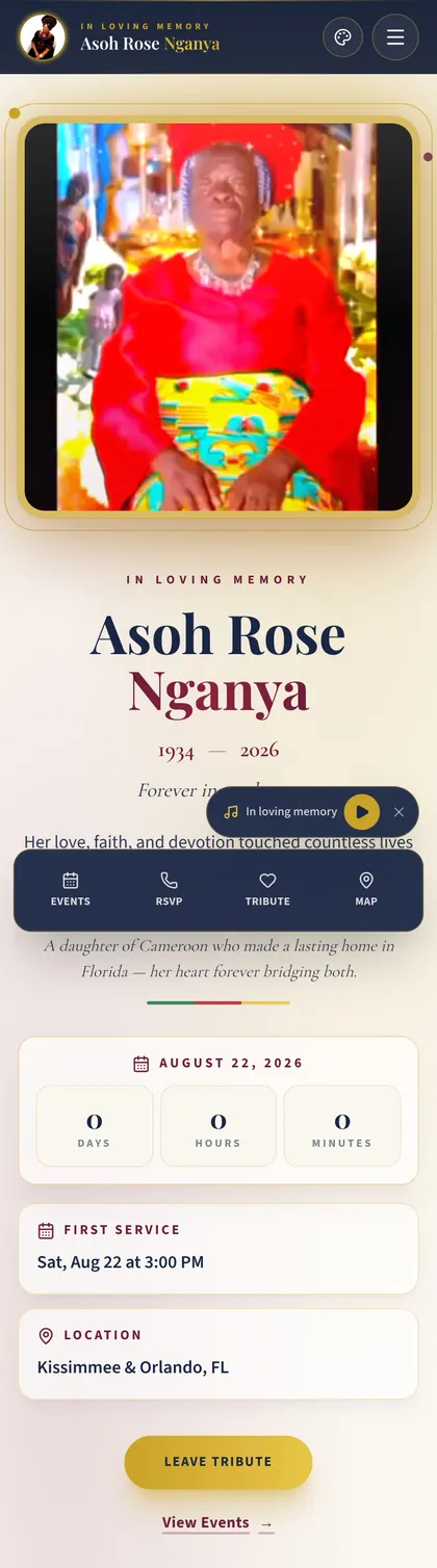 Asoh Rose Nganya website on a phone