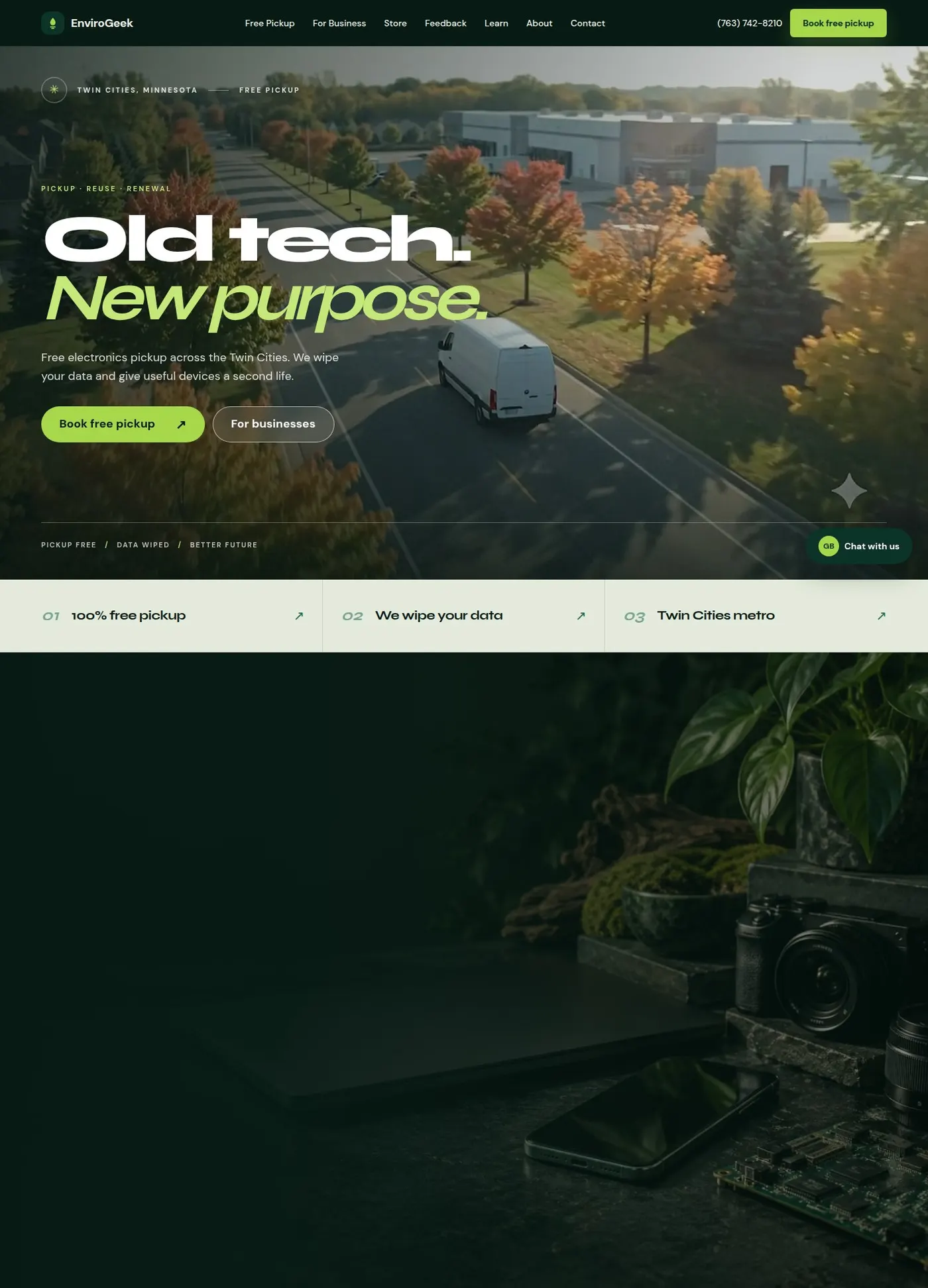 EnviroGeek website on desktop