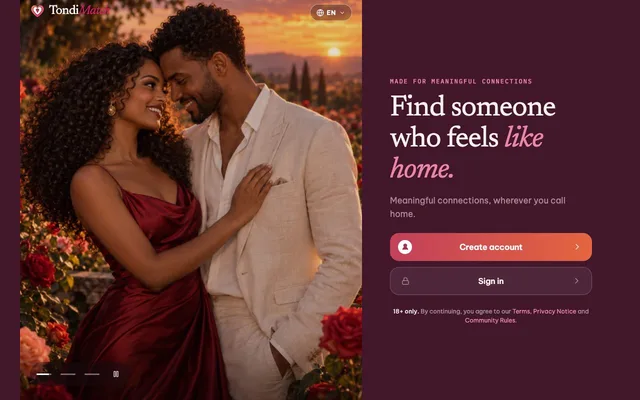 TondiMatch website homepage
