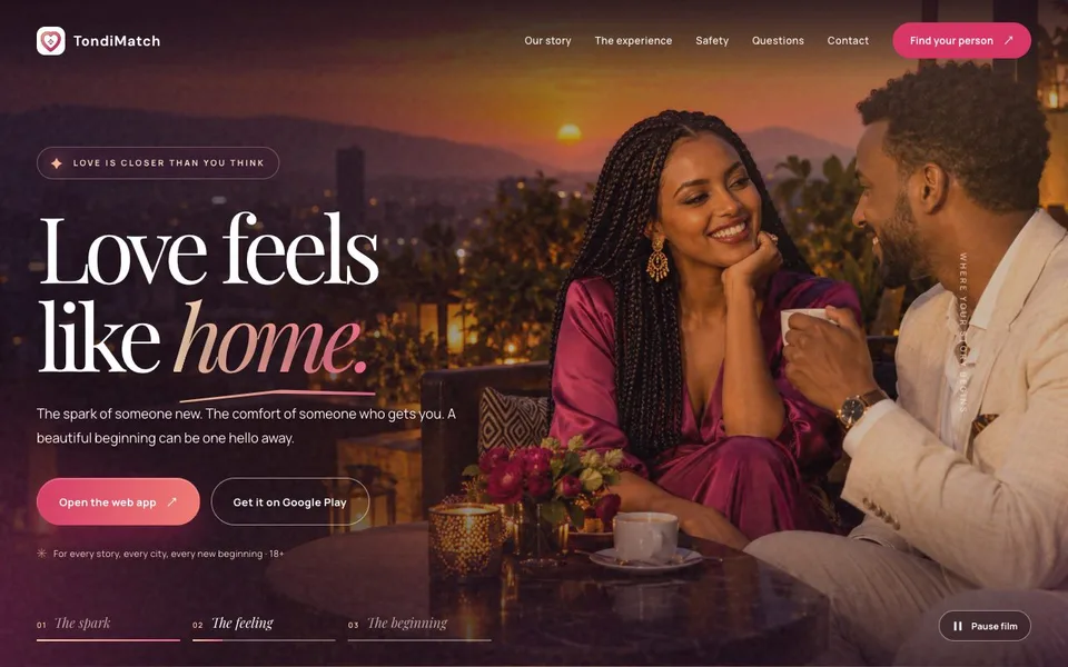 The TondiMatch Love campaign page, designed by Zyco AI Studio